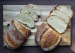 Baked beginner loaf of yeasted bread