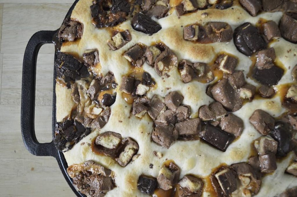 Halloween Candy Brioche closeup in cast iron Challenger Bread Pan